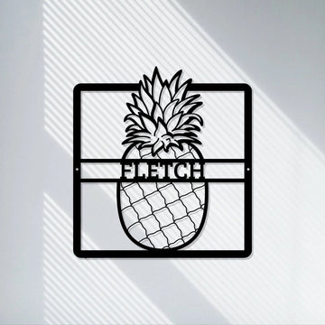 Personalized handmade Custom Metal Address Sign/PineappleMetal House Numbers/Pineapple Decor/Hawaiian Tropical Decor/Housewarming/LED Sign