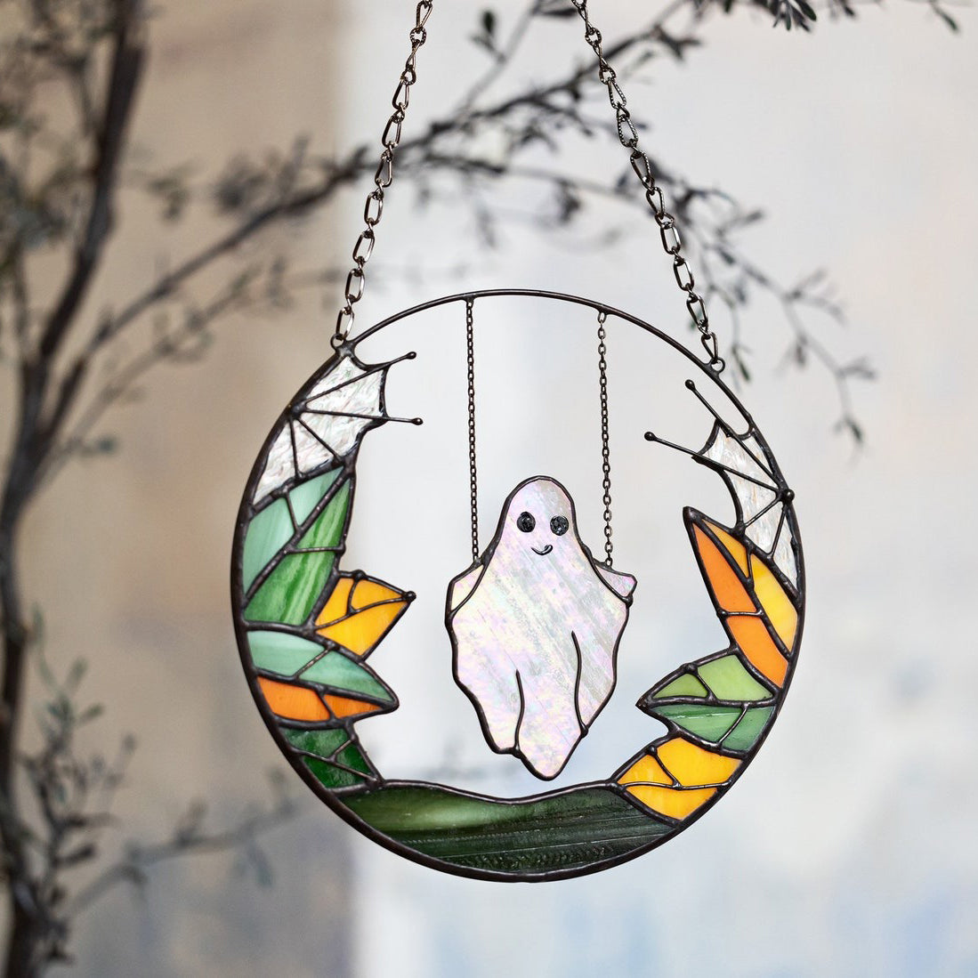 Funny Halloween Ghost Suncatcher