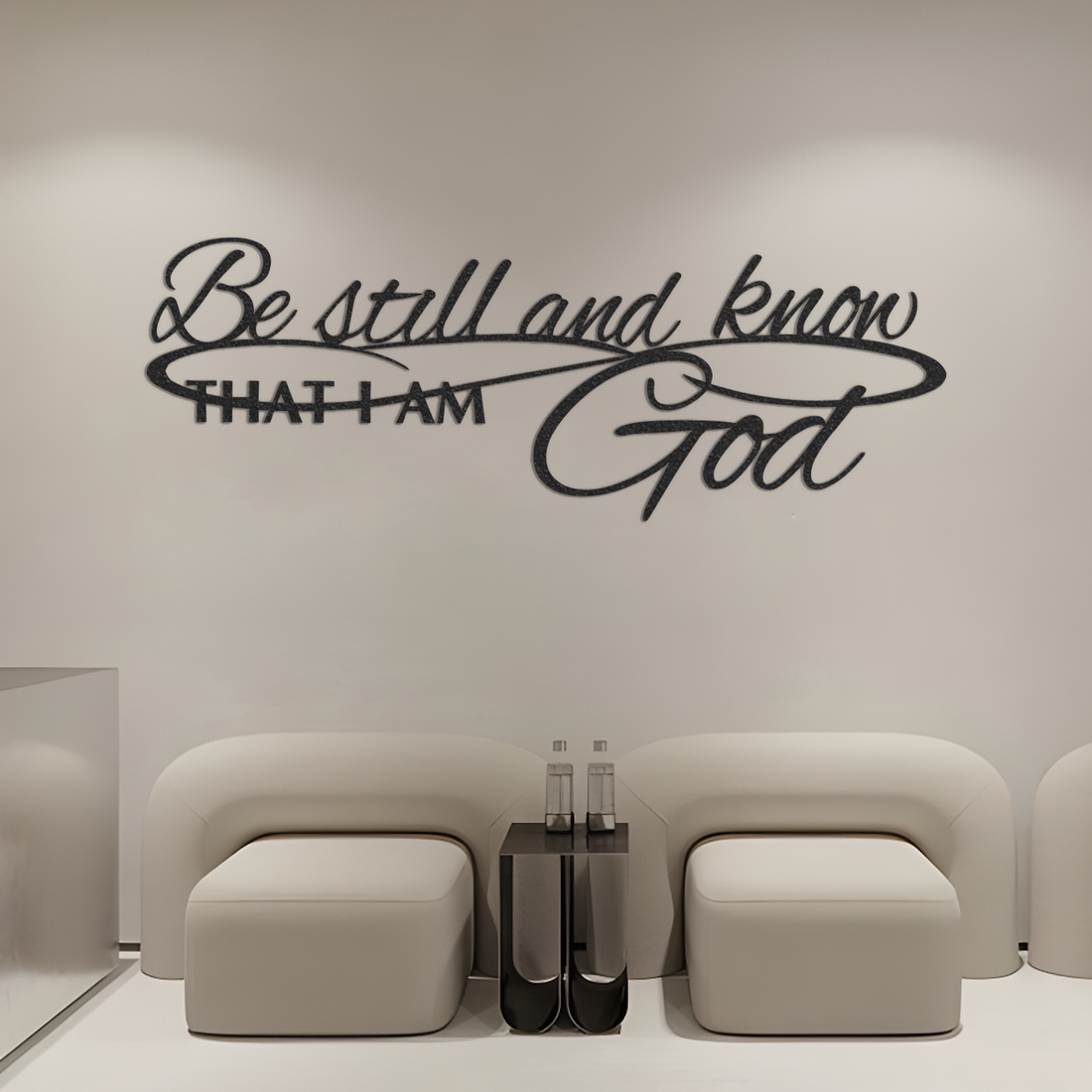Huge Metal " Be Still And Know That I Am God wall hanging