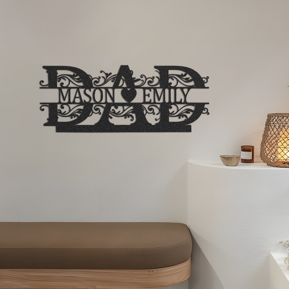Personalized Dad Metal Signs/Customized Family Name Signs/Father's Day Gifts/Family Warmth Gifts/Handcrafted/Family Wall Art Decor/LED Sign