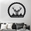 Personalized Deer Metal Sign, Custom Deer Last Name Metal Sign, Deer Head Sign, Outdoor Hunter Hunting Deer Head,Christmas Gift For Him