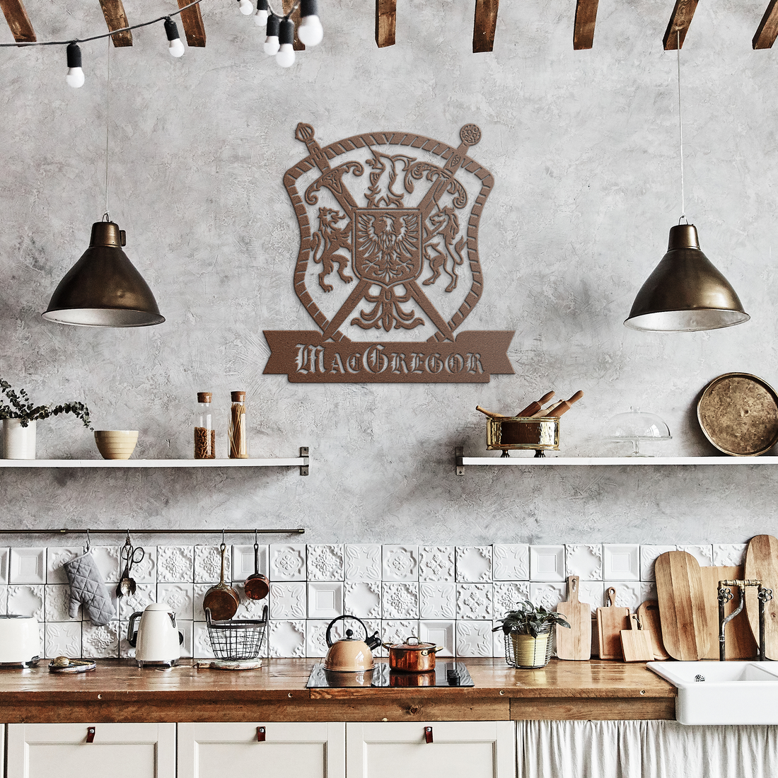 Family Crest Metal Sign