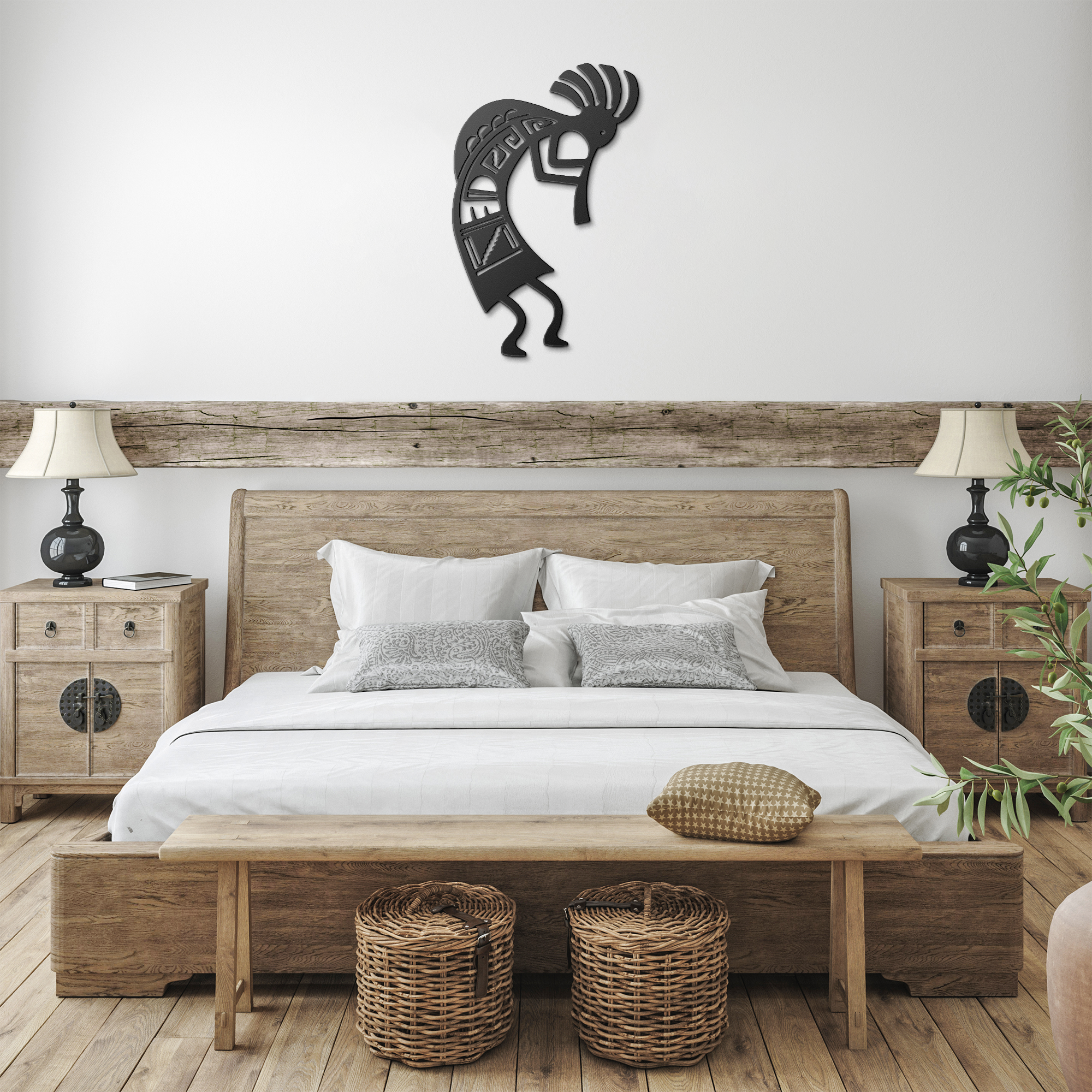 Kokopelli Metal Wall Art Sign – Rustic Southwest Deco