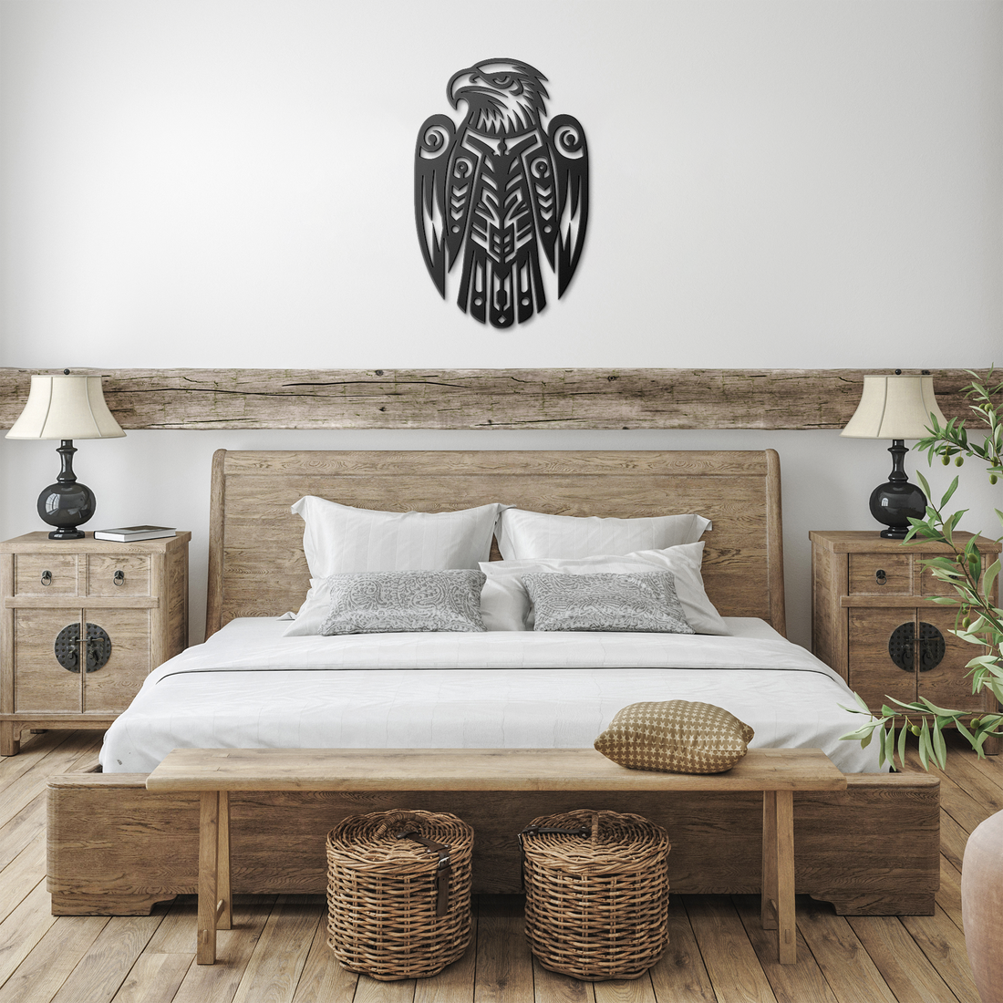 Northwest Tribal Eagle Totem Pole Metal Art