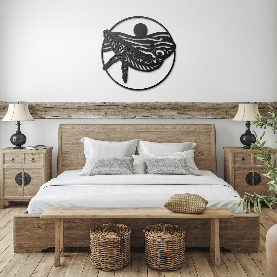 Northwest Tribal Humpback Whale Metal Sign