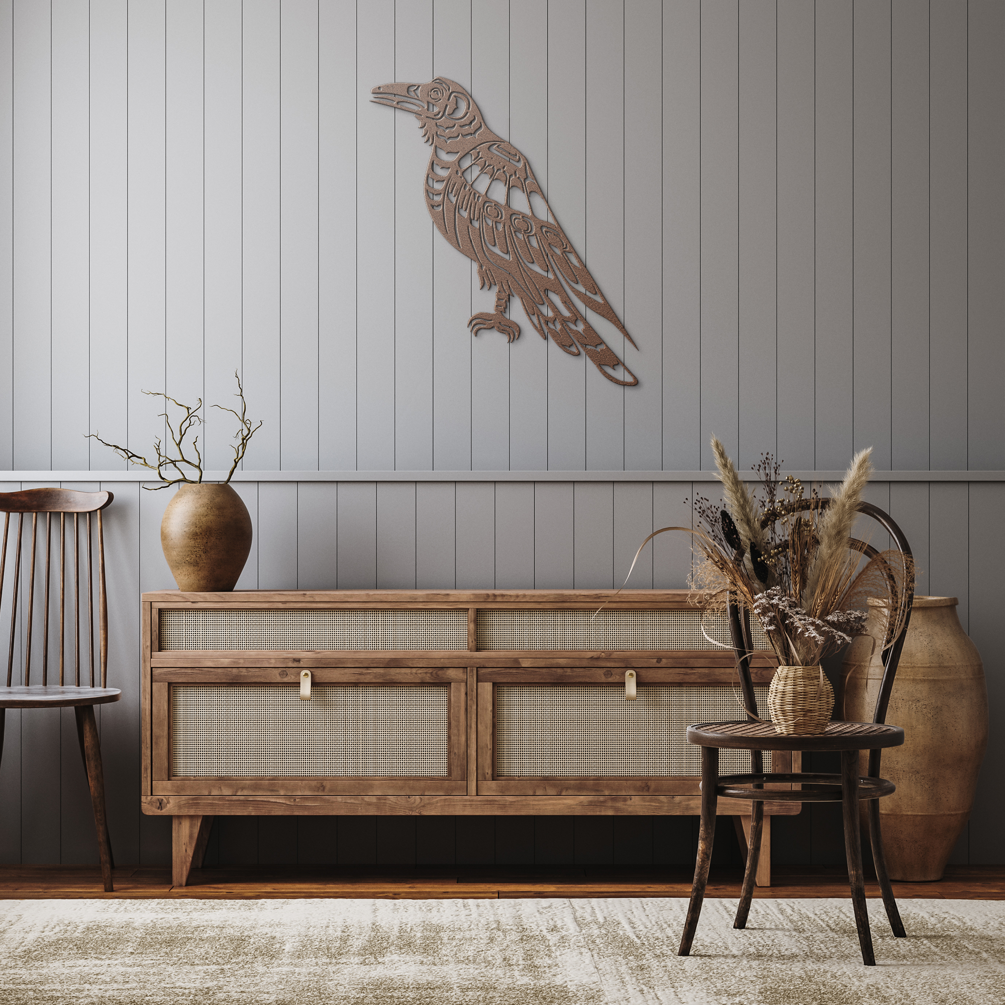 Pacific Northwest Raven Metal Sign