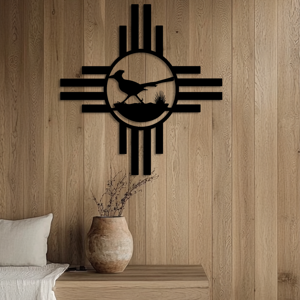 New Mexico Roadrunner Metal Sign for Rustic Desert Wall Art