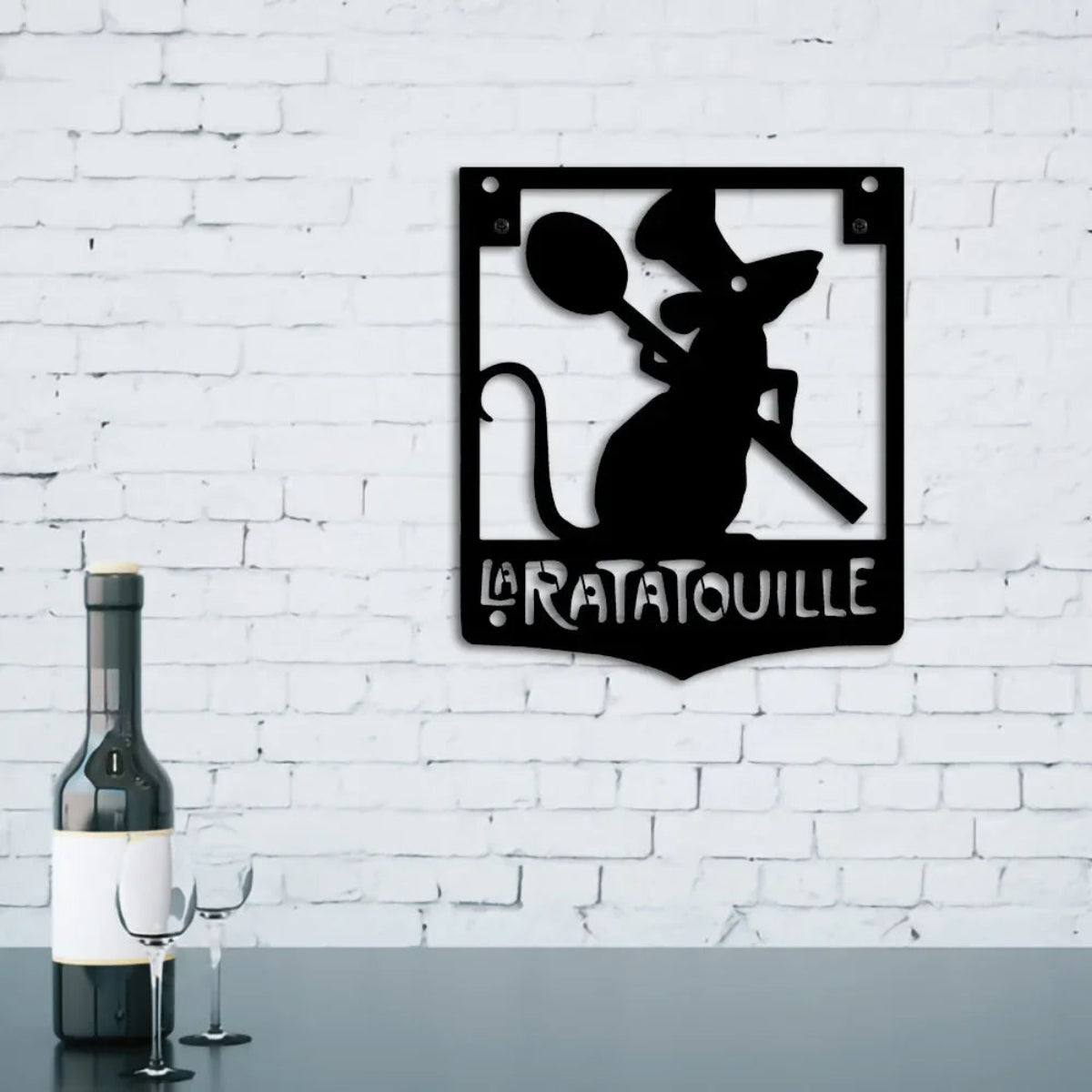La Ratatouille Kitchen Metal Wall Sign – Vintage French Restaurant Café Bar Farmhouse Décor | Decorative Wall Hanging for Home & Kitchen (11.1x12.8 Inches)
