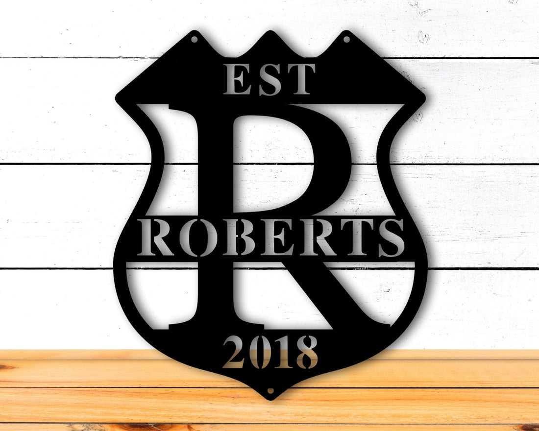 Personalized Metal Sign for Police Officer Gift, Police Decor, Police Gifts, Last Name Sign, Family Name Sign, Custom Metal Wall Art