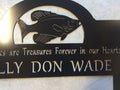 Metal FISH in memory sign on stakes