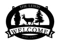 Metal BUCK SIGN personalized welcome sign with your name or farm name