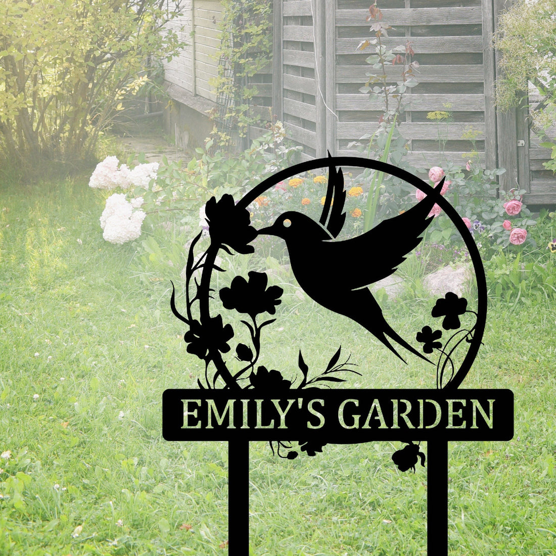Custom Bird Flower Metal Garden Stake Art, Outdoor Patio Decor, Garden Tags, Garden Stakes, Flower Bed Signs, Garden Gift, Housewarming Gift
