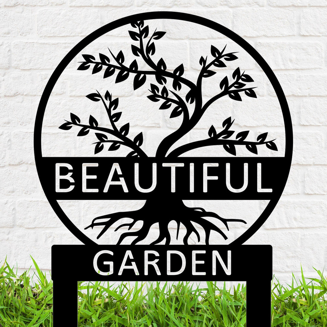 Customizable Metal Potted Garden Art, Outdoor Yard Decor, Garden Tag, Garden Stake, Flower Bed Sign, Garden Gift, Housewarming Gift