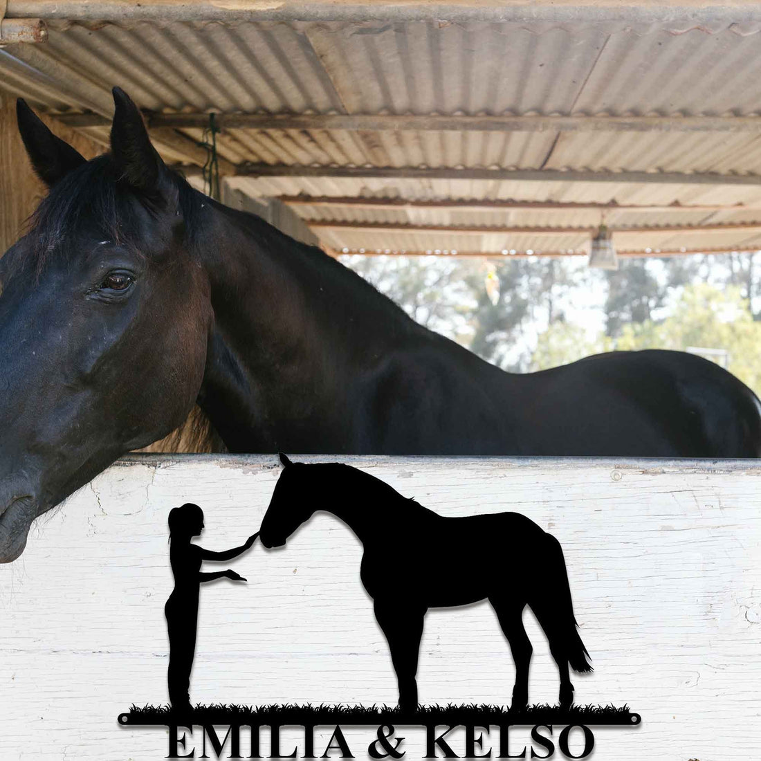 Personalized handmade custom horse farm signs, vintage horse pattern signs, horse friends gifts, horse racing souvenirs, LED Light