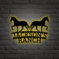 Custom Horse Metal Ranch Sign,Horse Barn Sign,Farmhouse Decor,Outdoor Family Name Sign,Fence,Metal Sign,Custom Metal Ranch Sign,LED Sign