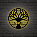 Tree Of Life Personalized Metal Sign/Indoor Outdoor Metal Wall Decor Sign/Custom Family Name Sign/Tree Monogram /Housewarming Gift/LED Sign