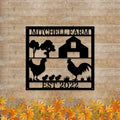 Custom Farmhouse Sign,Personalized Chicken Farm Metal Sign,Farm Chicken Art Home Wall Decor,Family Name Metal Sign for Farm House,LED Sign