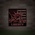 Custom American Flag Workshop Sign | Metal Shop Sign | Dad Shop | Christmas | Garage Sign | USA | Freedom|Lady Liberty|LED Sign