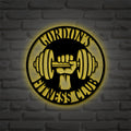 Custom Gym Metal Sign - Home Gym Sign - Cross Fit Sign - Weight Lifting Sign - Fitness Center Sign - Gym Coach Gift - LED Sign