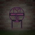 Hand customized metal signs, personalized garden signs, gifts from gardeners, LED light signs