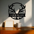 personalized moose metal sign,deer head sign,antler decoration,Christmas gift for him,deer name metal sign,father's day gift,LED Sign