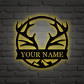 personalized moose metal sign,deer head sign,antler decoration,Christmas gift for him,deer name metal sign,father's day gift,LED Sign