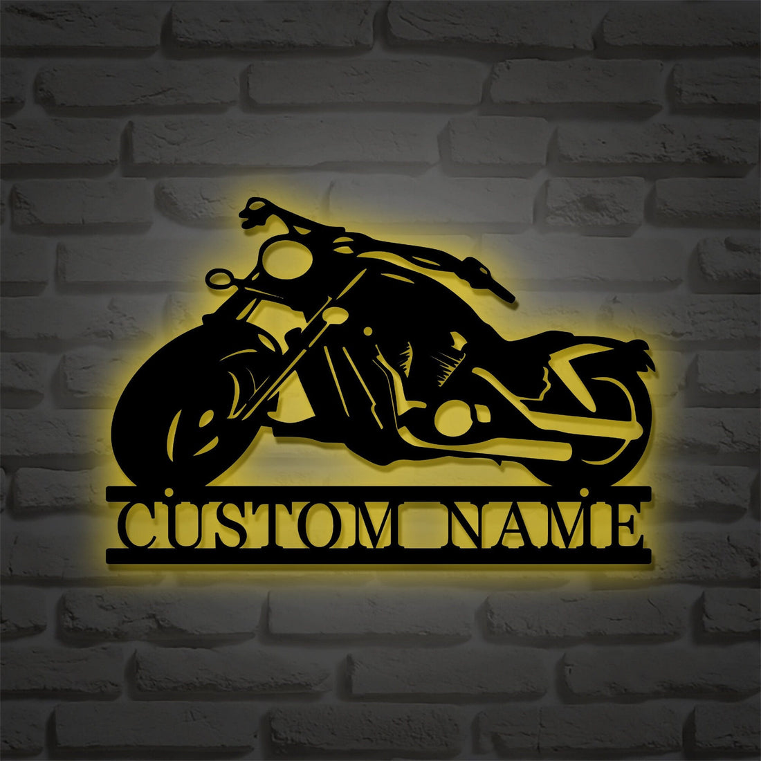 Personalized motorcycle metal wall art, custom motorcycle signs, dealership opening gifts, custom text gifts, dad's gifts, LED light signs