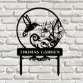 Personalized garden yard metal sign, hand customized garden sign, simple and fresh garden decoration, farmer gardener gift, LED light sign