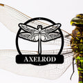 Personalized Dragonfly DoorHangerMetal WallArt/Dragonfly MonogramNameSign/CustomLast Name Address Sign/Housewarming Mother'sDay Gift/LEDSign