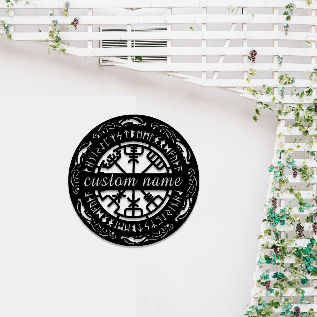 Custom Vegvisir metal wall decor art, metal wall decor, Viking metal wall hanging, office wall decor, Icelandic art, LED Viking wall art