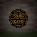 Custom Vegvisir metal wall decor art, metal wall decor, Viking metal wall hanging, office wall decor, Icelandic art, LED Viking wall art