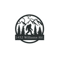 Address Bigfoot Metal Sign, Address Metal Sign, Personalized Bigfoot Sign, Outdoor Sasquatch, House Number Sign, Metal Sasquatch