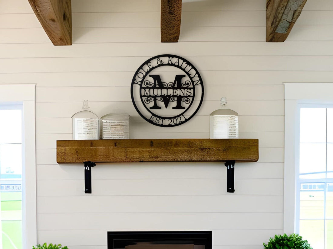 Custom Metal Sign, Established Monogram Metal Sign, Elegant Split Letter Monogram, Metal Sign, Wedding Gift, Personalized Sign
