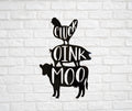 Kitchen Metal Sign, Cluck Oink Moo, Kitchen Decor, Pantry Sign, Dining Room Sign, Farmhouse Decor, Metal Sign, Metal Words, Kitchen Sign