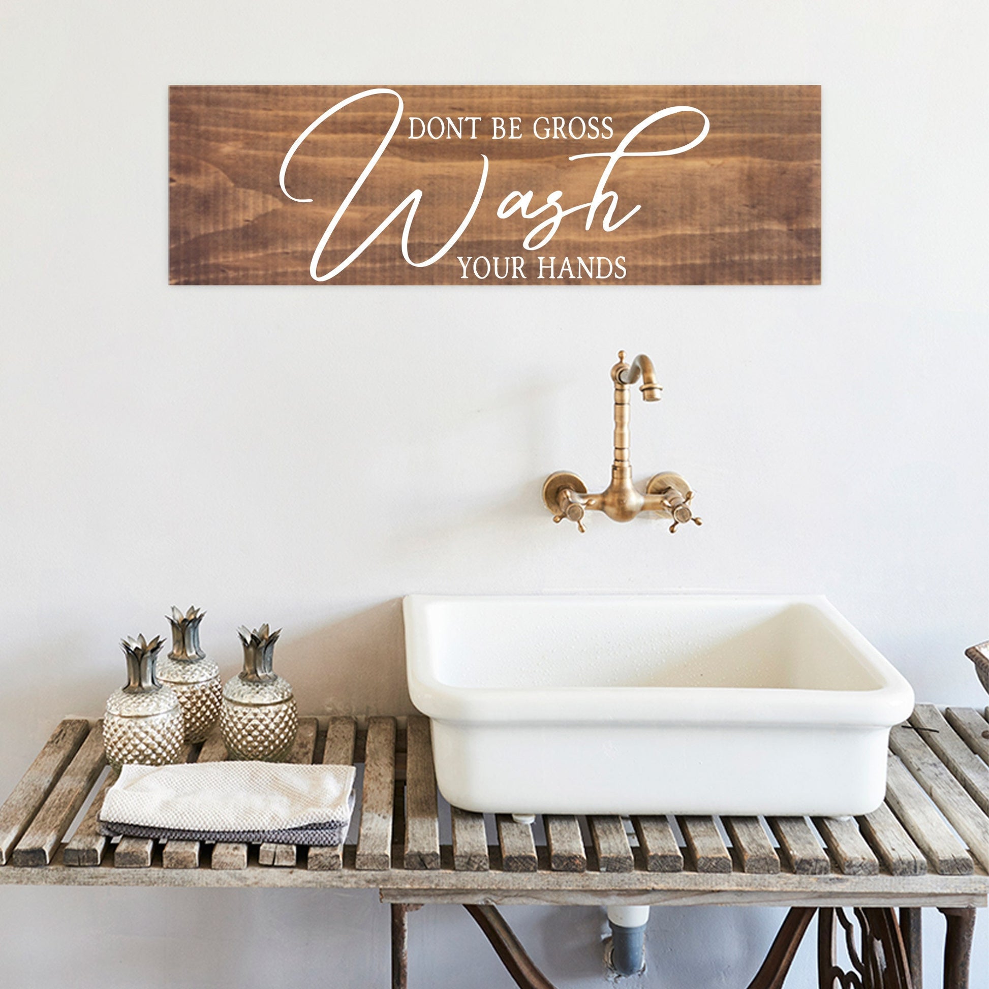 Bathroom Funny Sign | Wood Sign | Don't Be Gross Wash Your Hands