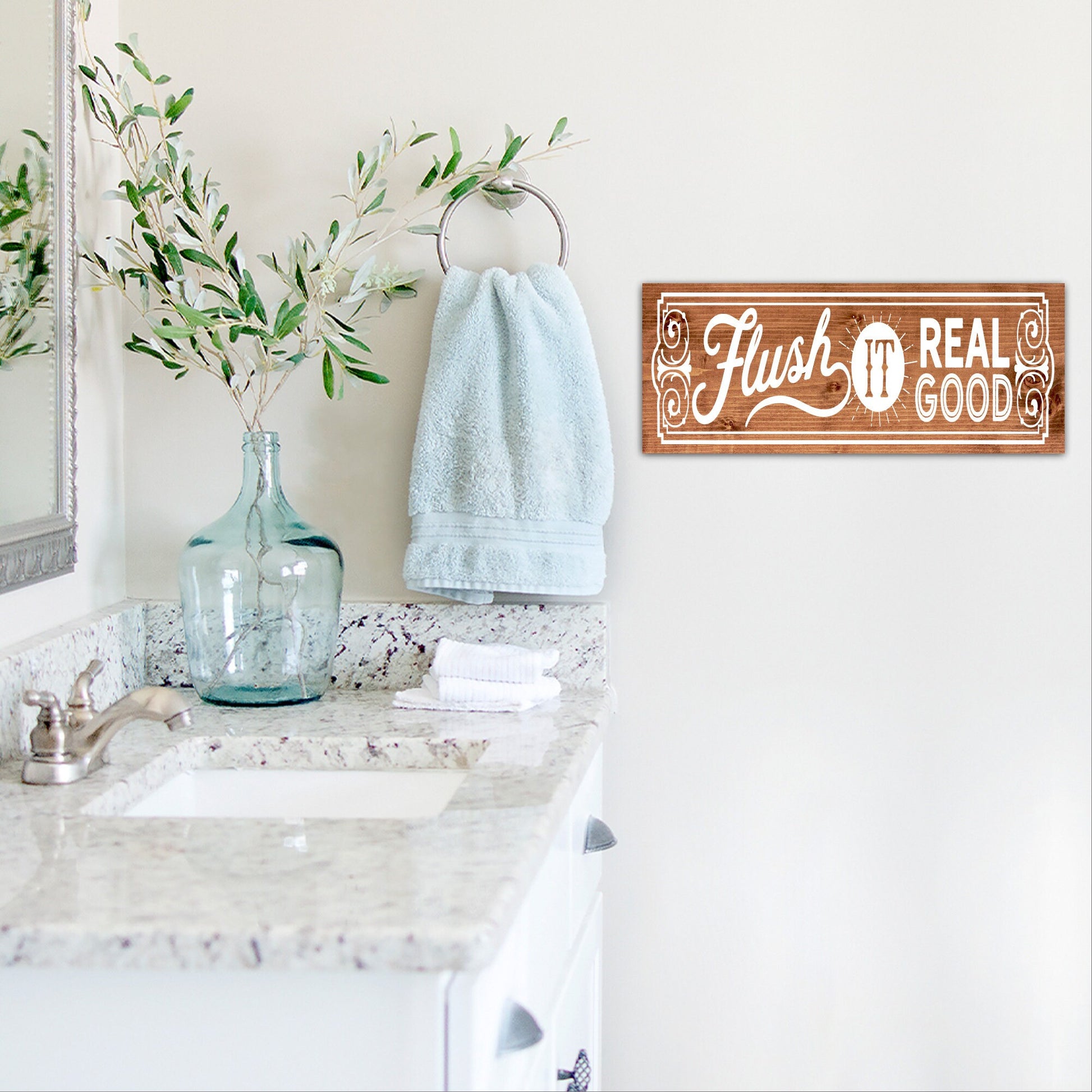 Bathroom Funny Sign | Wood Sign | Flush It Real Good