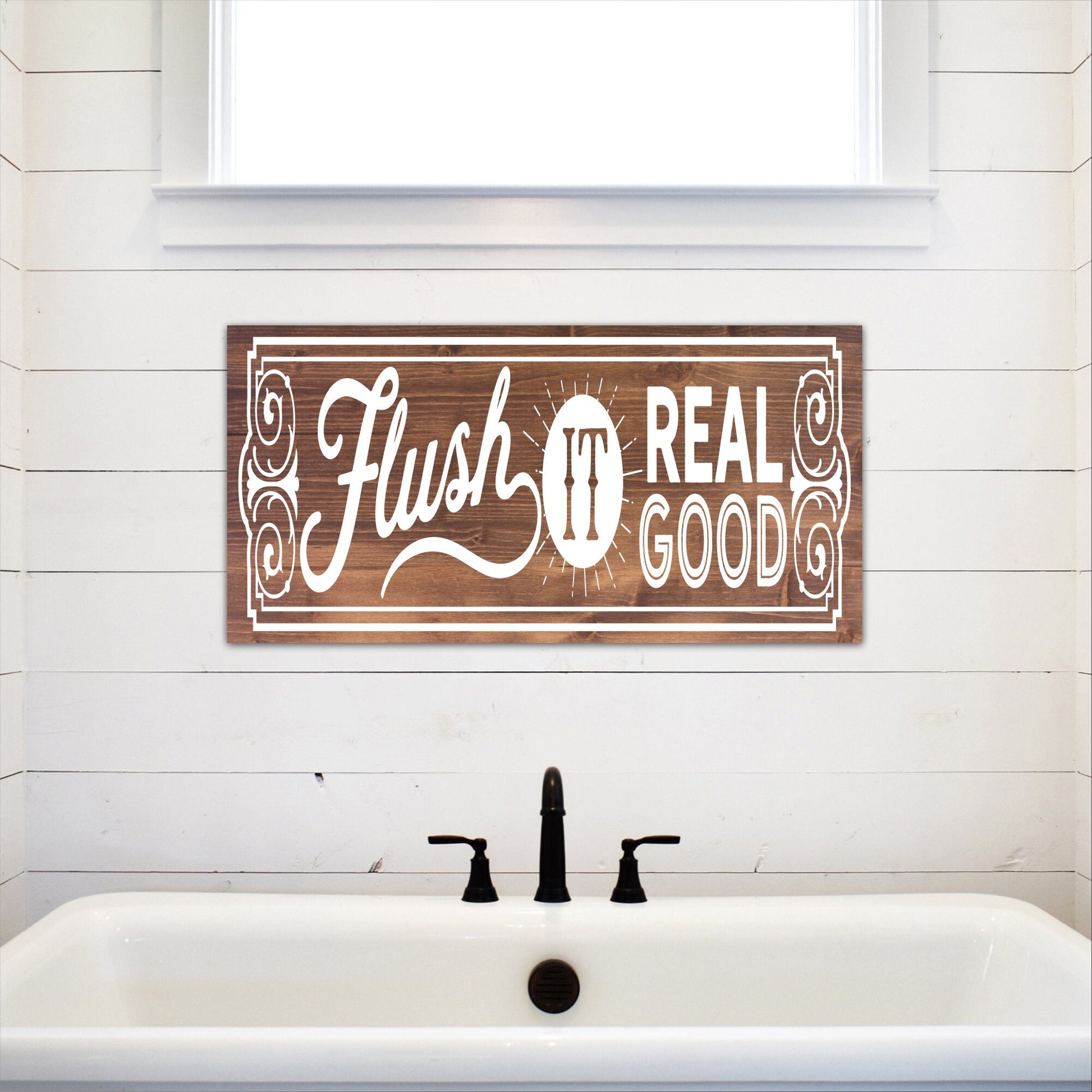 Bathroom Funny Sign | Wood Sign | Flush It Real Good