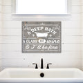 A Deep Bath, A Glass of Wine | Funny Bathroom Sign