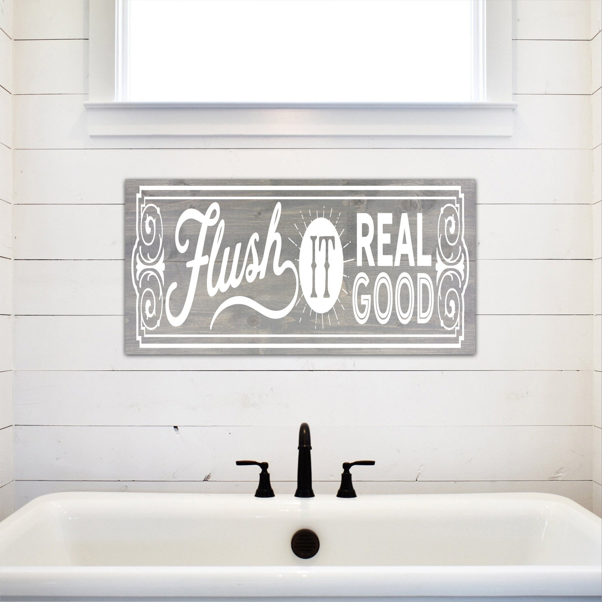 Bathroom Funny Sign | Wood Sign | Flush It Real Good