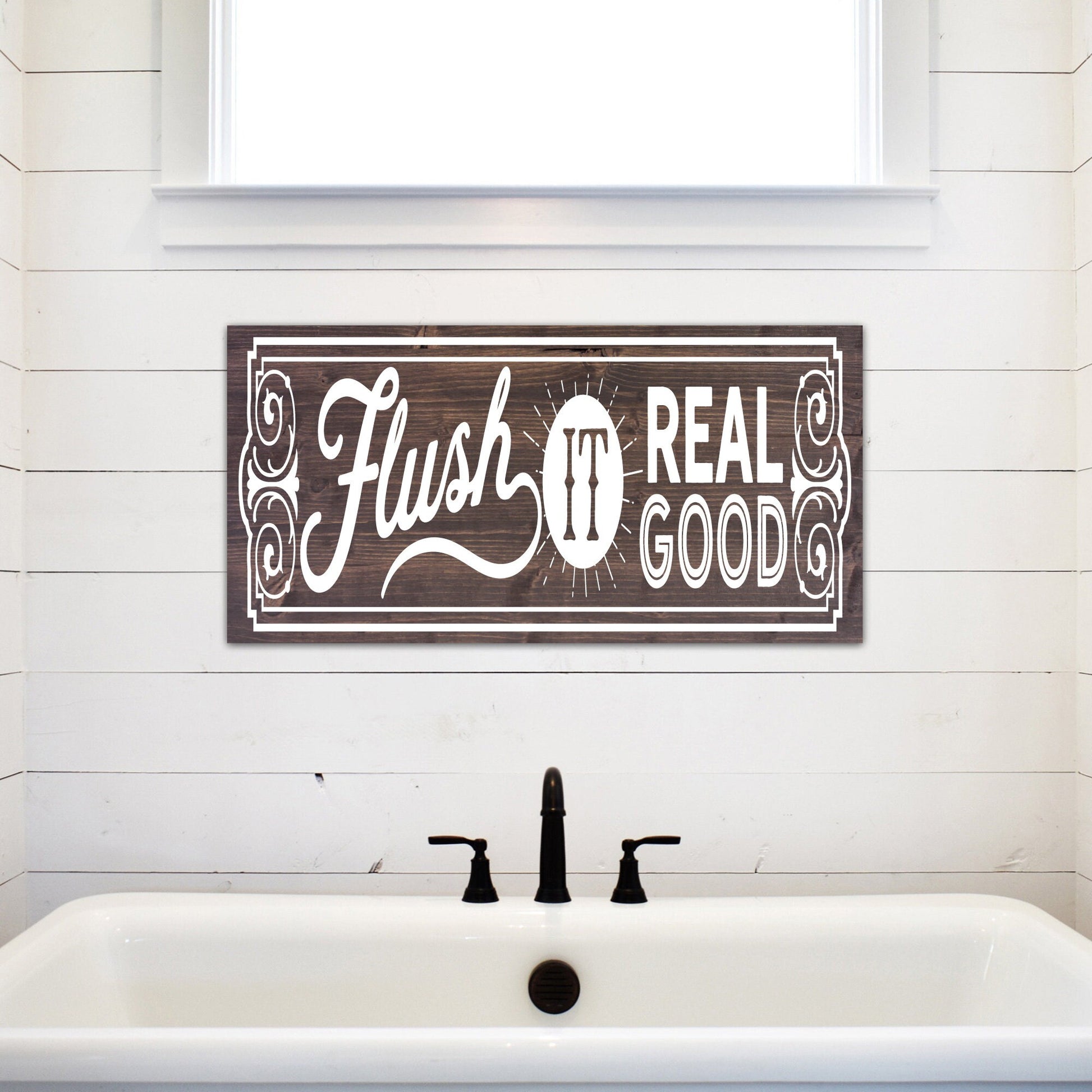Bathroom Funny Sign | Wood Sign | Flush It Real Good