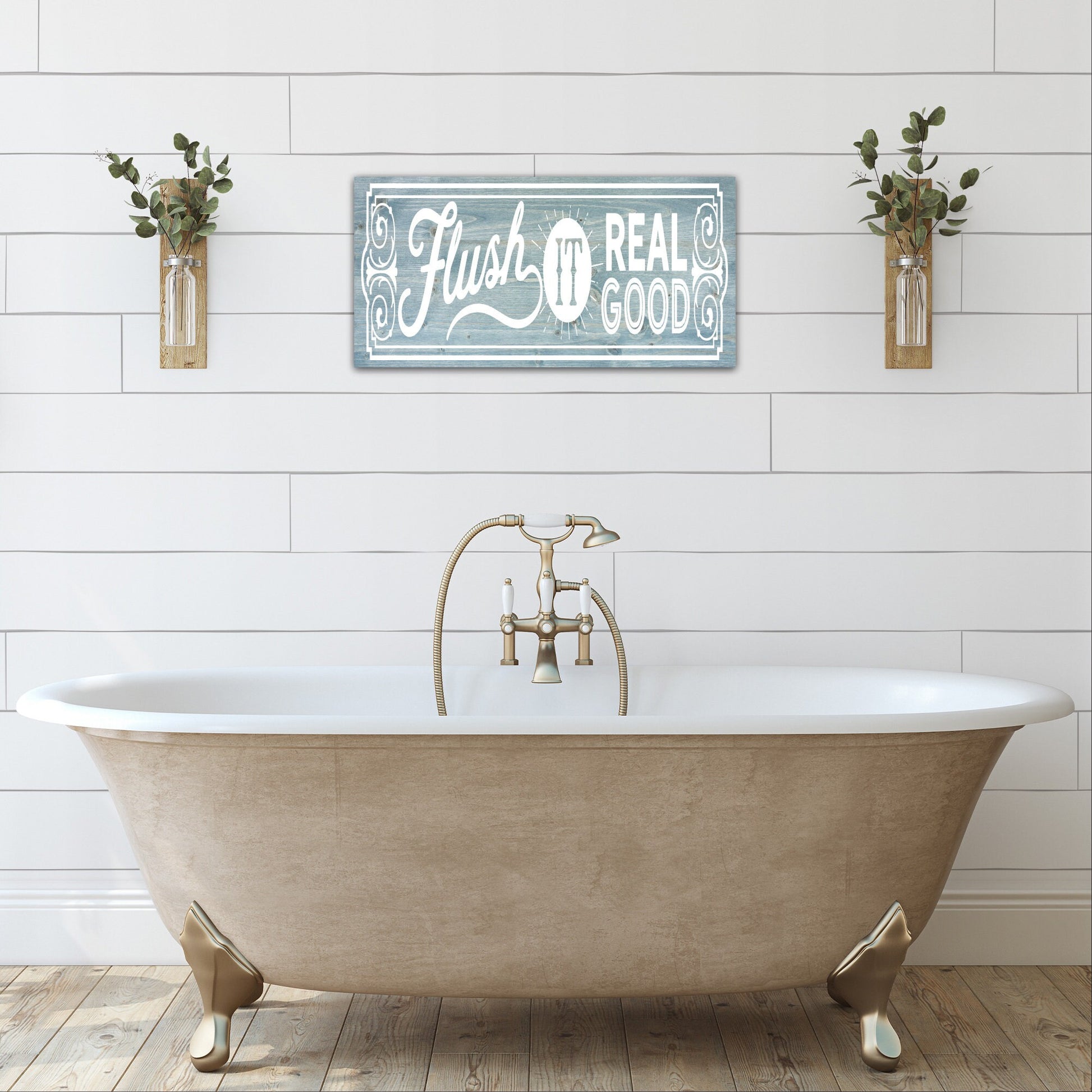 Bathroom Funny Sign | Wood Sign | Flush It Real Good