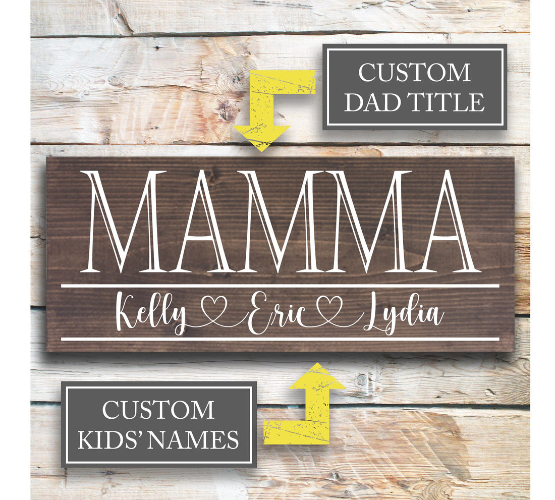 Mamma | Grandma Mother's Day Gift | Personalized Mother's Day Gift | Gift for Grandma | Custom Wood Sign